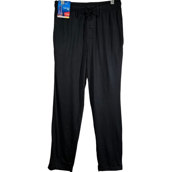 Hanes Other - Hanes Mens Knit Sleep Pant Black Stretch‎ Wicking Lounge Pajama Bottoms Small